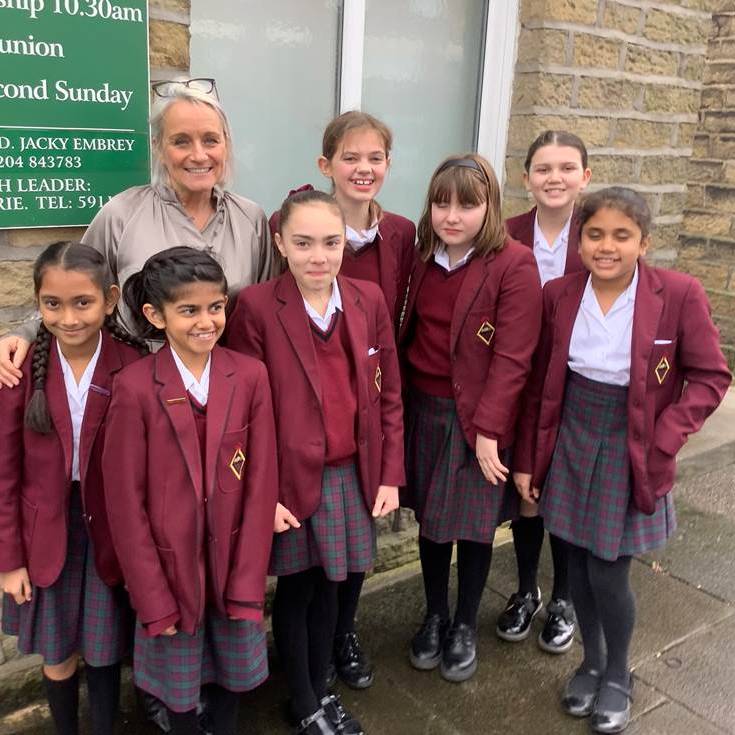 Junior Girls and Mrs Marsden Lead Church Service