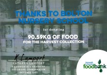 Harvest Collection Benefits Foodbank