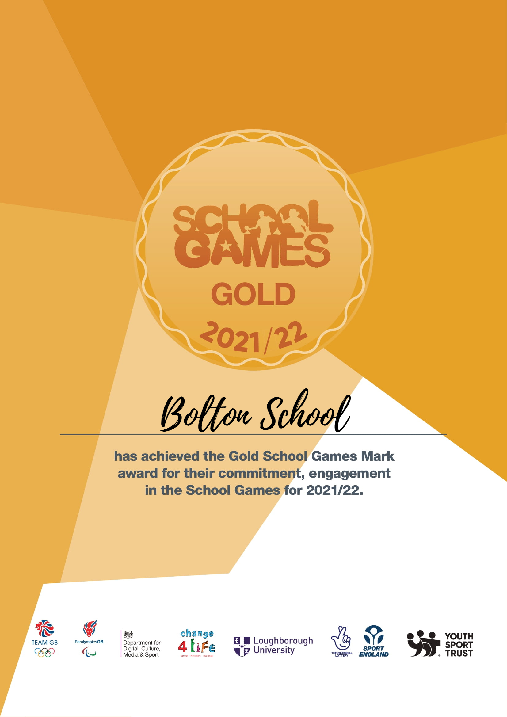 School Games Gold Award for Boys’ Division
