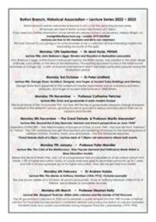 2022-23 Historical Association Lectures 2022-23 Historical Association Lectures